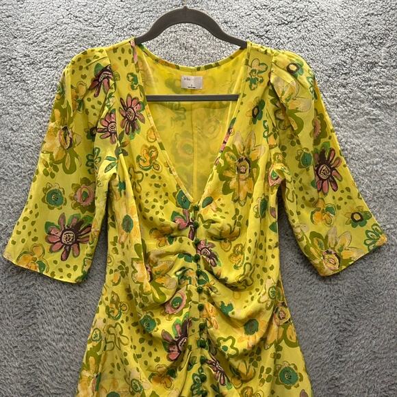 Le Fou Wilfred Women's Size 6 Tango Mini Dress in Firefly Pixie Print 100% Silk - Picture 3 of 12